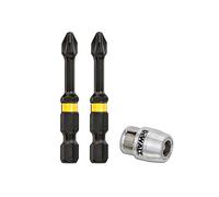 DeWalt Puntas DT70536T-QZ PH2 x2 50 mm con adaptador magnético y bloqueo Negro y amarillo