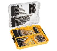 DeWalt DT70761-QZ Toughcase - Juego de 72 brocas de hormigón y metal, puntas de atornillado, para taladro atornillador