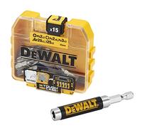 DeWalt DT71511-QZ DT71511-QZ-Juego de 16 Piezas guía telescópica magnética compacta x1, Puntas de atornillar de 25mm: Ph2, Pz2 x6, Pz3 x3, T20, T25 x2, Único