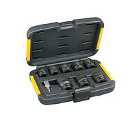 DEWALT DT7507-QZ - juego de Llaves de Vaso de 9 Piezas (Ø 10,13,15,17,19,22,24,27mm y Adaptador de 1/4’’ a 1/2’’)