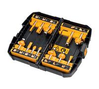 DeWALT DT90016-QZ - Juego de 12 3 Rectas, Recortadora, 2 Redondear, Hueca para Núcleos, Cortador de Cola de Milano, Ranura en V, Calar, Curva Doble, Fresa para Biselar, 0 W, 0 V