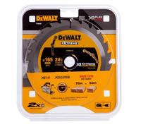 DeWalt DT99560-QZ DT99560-QZ-Hojas para Sierra Circular portátil XR Extreme RUNTIME 165mm x 20mm 24D 10°, 0 W, 0 V, Negro/Amarillo, 165/20mm 24WZ/FZ