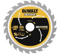 DeWalt DT99560-QZ DT99560-QZ-Hojas para Sierra Circular portátil XR Extreme RUNTIME 165mm x 20mm 24D 10°, 0 W, 0 V, Negro/Amarillo, 165/20mm 24WZ/FZ