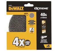 DeWalt DTM8675-QZ DTM8675-QZ-Disco de lija de malla 150mm, grano 40, para usar con todo tipo de lijadora rotorbital, Negro Y Amarillo, Set de 6 Piezas