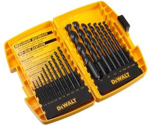 DEWALT DW1167 Surtido de brocas helicoidales de punta dividida de óxido negro de 17 piezas