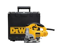DEWALT DW331K-QS - Sierra de Calar, 701W, Velocidad Variable 0-3100 cpm, Corte en Madera 135 mm, Metal 12 mm, Acción Pendular, Cambio Rápido de Hoja, Base Ajustable, Incluye Maletín de Transporte