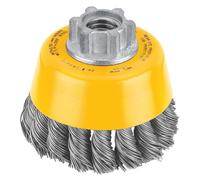 DEWALT DW4910 3-Inch by 5/8-Inch-11 Knotted Cup Brush/Carbon Steel .020-Inch