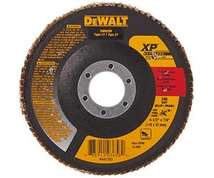 DEWALT DW8250 - Disco de solapa XP de 4-1/2 pulgadas por 7/8 pulgadas, 40 g