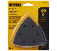 DEWALT DWASPTRI12 - Papel de lija (grano 120, 12 unidades), color negro