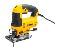 DEWALT DWE349-QS - Sierra de calar 650W, 3 ajustes de acción pendular, Dispositivo de soplado, Incluye protector de zapata de sierra y hoja de sierra de calar, No incluye batería ni cargador