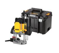 DEWALT DWE627KT-QS - Fresadora 2.300W, Recorrido de corte de 80 mm, Arranque suave y guía paralela, Incluye accesorios, adaptador de aspiración y caja T STAK VI