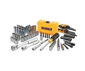 DeWalt DWMT73801-1, Juego de herramientas de mecánico, 108 piezas, Incluye Carracas, Llaves de vaso, Puntas, Llave hexagonal, acero forjado de optima durabilidad, En maletín