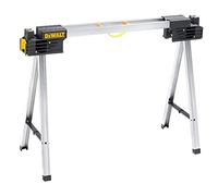 DEWALT DWST1-75676 - Par de Caballetes Metálicos Plegables, Capacidad 900 kg, Altura 1117 mm, Superficie de Goma, Ranura en Forma de V, Bisagras Laterales y Mangos Flexibles