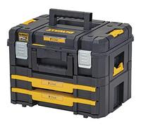 DEWALT DWST83395-1- Combo de Maleta multiusos + Cajonera doble TSTAK, Cierres metálicos, Capacidad de carga 30Kg, Divisores extraíbles, Conecta módulos TSTAK