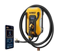 DEWALT Electric Vehicle Level 2 EV Charger up to 40 Amps 240V, App Control Bluetooth & Wi-Fi, CSA Certified Indoor/Outdoor NEMA 14-50 Plug Wall Mounted Charging Station with 25 ft. Cable