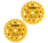 DEWALT Hoja de sierra circular 18T y 24T de 6-1/2 pulgadas, paquete de 2 (DWA2612CMB)