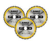 DeWalt Juego de 3 Hojas de Sierra Circular DT1962-QZ 216 x 30 mm 40 dientes Profesional