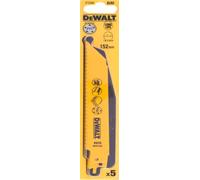 DeWalt DT2348-QZ - Hoja de sierra sable bi-metal, longitud de 152 mm, paso de diente de 1,8-2,5 mm, para plásticos duros y tuberías de 3 a 12 mm de espesor