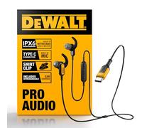 DEWALT Jobsite - Auriculares USB C para iPad/iPhone 15/16 Pro MAX, Auriculares Tipo C con Cable, Auriculares USB C con Cable con micrófono, módulo de Control de Volumen, Compatible con MacBook,