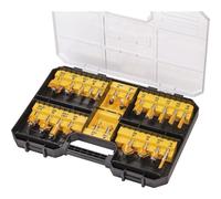 DEWALT Juego de 22 fresas de acero para madera con maletín de transporte, DT90017-QZ