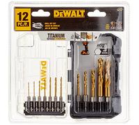 DEWALT Juego de brocas de titanio listo para impacto, ideal para metal, madera y plástico, 12 piezas (DD5152)