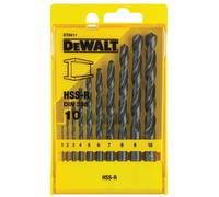 DeWALT Juego de brocas HSS-R DIN 338, para metal (10 piezas) DT5911