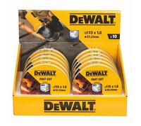 DeWALT Juego de discos de corte para acero inoxidable, 115 x 1 mm (10 piezas) DT3506