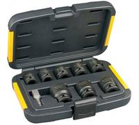 DeWALT Juego de llaves de tubo + reducción de 1/4˝ a 1/2˝ (9 piezas) DT7507