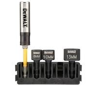 DeWALT Juego de soportes y cabezales de apriete (5 uds) / portapuntas + cabezales de apriete 8mm, 10mm, 13mm + portapuntas Torsion DT70826