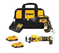 DEWALT Kit combinado de pistola de yeso sin escobillas y herramienta de corte de 20 V MAX* XR (2.0 Ah) (DCK265D2)