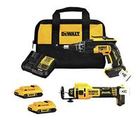 DEWALT Kit combinado de pistola de yeso sin escobillas y herramienta de corte de 20 V MAX* XR (2.0 Ah) (DCK265D2)
