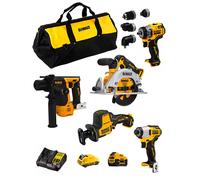 DeWALT Kit D12K501 (DCS512 + DCS312 + DCD703 + DCH072 + DCF801 + 1 x 3,0 Ah + 1 x 5,0 Ah + DCB107 + Bolsa)