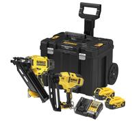 DEWALT Kit Doble de Clavadoras XR 18V Brushless con 2 Baterías de 5,0Ah, Cargador y Maletín TSTAK, Enchufe EU, DCK246P2T-QW