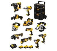 DeWALT Kit DWK1102 (DCD796 + DCH273 + DCG405 + DCF887 + DCF889H + DCS331 + DCS391 + DCS355 + DCP580 + DCS369 + DCL050 + 3 Baterías de 5,0 Ah + Cargador + Carro 3en1)