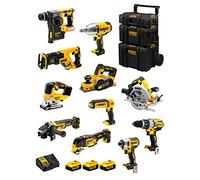 DeWALT Kit DWK1103 (DCD996 + DCH273 + DCG405 + DCF887 + DCF889H + DCS334 + DCS570 + DCS355 + DCP580 + DCS367 + DCL050 + 3 Baterías de 5,0 Ah + Cargador + Carro 3en1)