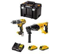 DeWALT Kit DWK209 (Taladro Percutor DCD796 + Martillo Perforador DCH133 + 2 Baterías de 2,0 Ah + Cargador + TSTAK VI)