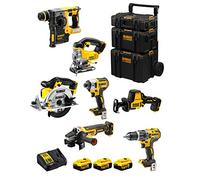 DeWALT Kit DWK702 (DCD796 + DCH273 + DCG405 + DCF887 + DCS331 + DCS391 + DCS369 + 3 Baterías de 5,0 Ah + Cargador + Carro 3en1)