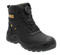 DEWALT Lander Botas de trabajo impermeables de piel nobuk para hombre, ajuste ancho, cierre BOA, puntera de seguridad no metálica, Black, 47 EU