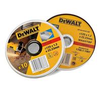 DEWALT - Lata com 10 discos de corte de alto desempeño para acero inox 125 x 1.2 x 22.23mm , DT42340TZ-QZ