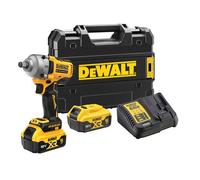 DEWALT Llave de impacto 18V XR, motor sin escobillas con 2 baterías XR 18V de 5.0Ah y cargador multivoltaje, DCF891P2T-QW