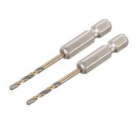 DEWALT Negro y Dorado 0.6cm Vástago Hexagonal Hss-G Brocas de Taladro (2) 2.5mm