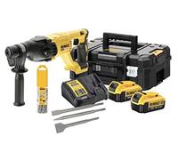 DEWALT - Perforador inalámbrico SDS-PPLUS 2 batería 4.0Ah, cargador, caja + 6 brocas y 3 cinceles - DCH133M2K