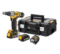 Dewalt remachadora sin escobillas xr 18 v 6,4 mm con 2 baterías engom