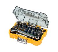 DEWALT Set de Vasos y Puntas para Atornillar en Estuche Extra Pequeño Tough Case 25mm (24 piezas), DT71516-QZ