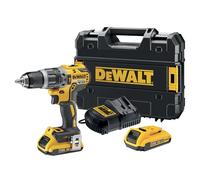 DEWALT Taladro atornillador percutor con motor Brushless XR incluye 2 Baterias de Litio 18V 2,0Ah,un cargador multivoltaje y un maletin TSTAK, DCD796D2-QW