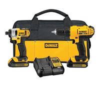 DEWALT Taladro inalámbrico y destornillador de impacto de 20 V MAX, kit combinado de herramientas eléctricas con 2 baterías y cargador (DCK240C2)