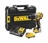DEWALT Taladro percutor sin escobillas XR 12V con 2 baterías XR Li-Ion de 2Ah y un cargador en caja TSTAK, DCD706D2-QW