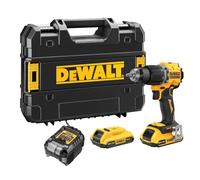 DEWALT Taladro Percutor XR 18V Brushless con 2 Baterías 5Ah + Cargador + Maletín TSTAK - Potencia Profesional - DCD799D2T-QW