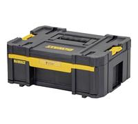 DEWALT DWST1-70705, Cajonera profunda con 6 divisores extraíbles TSTAK, Bisagras y cierres laterales, Asa Bimaterial, Máx. capacidad de carga 7.5kg, Medidas 314 x 440 x 176 mm