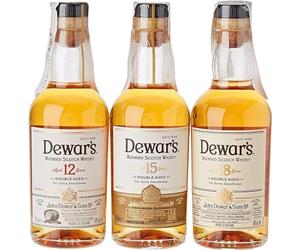 Dewar's Blended Scotch Whisky Discovery Gift Pack, 12 Años, 15 Años, 18 Años, 40% ABV, 3 x 20cl / 200ml